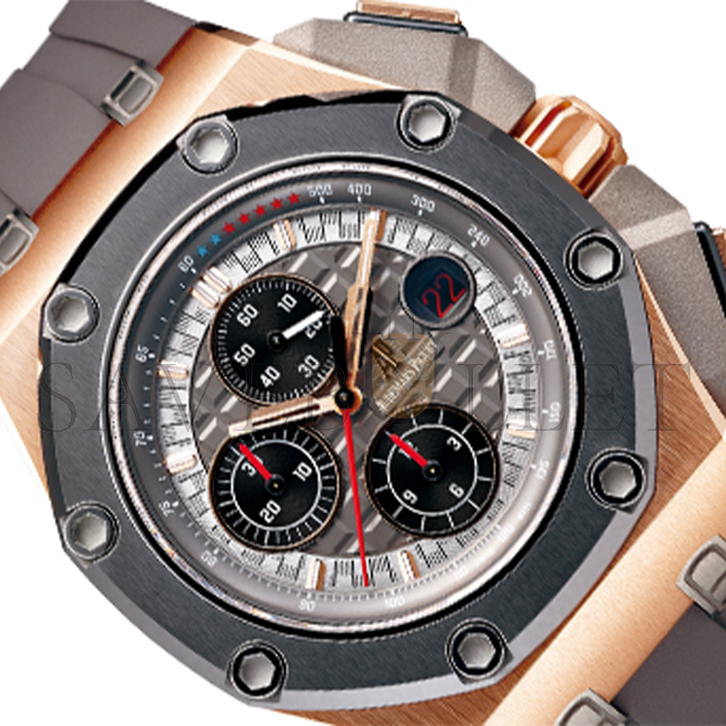 AUDEMARS PIGUET ROYAL OAK OFFSHORE 44MM ROSE GOLD BLACK DIAL WATCH 26401RO.OO.A002CA.02